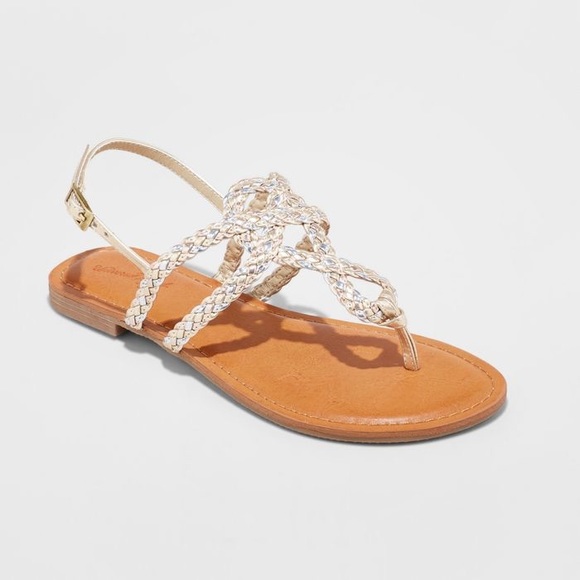 Universal Thread Shoes - Jana Braided Thong Ankle Strap Sandal